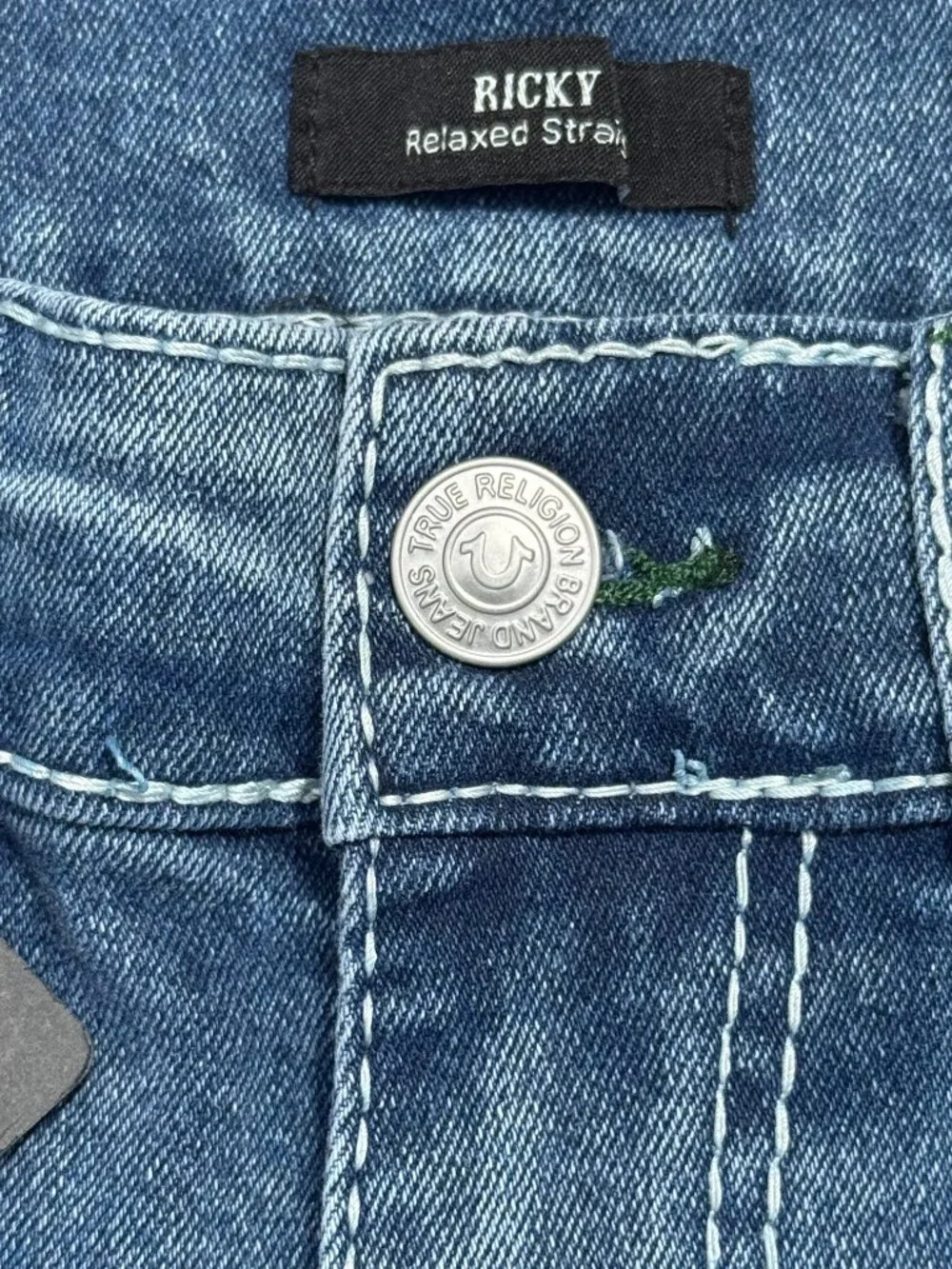 True Religion Ricky Big T Flap Jeans 30x34 Y2K Relaxed Streetwear NWT 3869